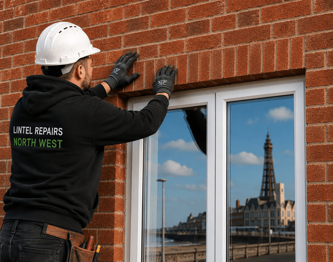 carrying out window lintel repairs in blackpool